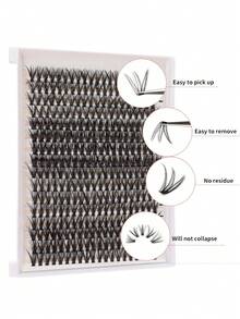 D Curled Segmented False Eyelashes With 320 Clusters, Large Capacity 30-100P, Beginner Friendly Simulated Thick Grafting Eyelashes - View 3