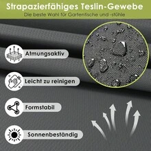 4-Piece Garden Furniture Set For 4 People, Outdoor Seating Group With 1 Garden Bench, 2 Chairs & 1 Glass Table, Weatherproof Textilene, Modern Lounge Balcony Furniture For Small Balconies & Terraces - 灰色 - 查看 3
