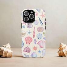 24h Shipping From DE Apple 17 16 15Pro Max PlusSeashells & Pearls Phone Case, Cute Beachy Aesthetic, Coastal Watercolor Collage, Feminine  Air Pro Max Plus,  Galaxy 23 24 25 26 - 1 Piece Of Picture Color - View 10
