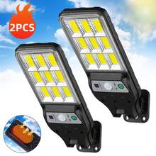 2pcs Strong Solar Lights, Outdoor LED Wall Lights, 3 Modes Motion Sensor Street Lights, Rechargeable Yard Path Security Lighting - 2件 - 查看 2