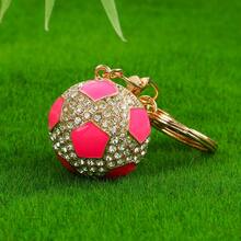 1pc Cross-Border New Style Full Rhinestone World Cup Football Keychain Personalized Fashion Fan Pendant Exquisite Car Bag Charm Car Pendant Football Casual Zinc Alloy Keychain Summer - Multicolor - View 6