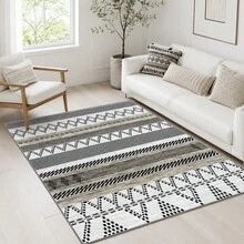 1 Piece, Available In Multiple Sizes, Modern Geometric Style Large Living Room Carpet, Soft Velvet Material, 1200g Thickened, Water-Absorbing And Slip-Resistant, Machine Washable, Rugs. Suitable For Room Decoration - Modern Style - View 18