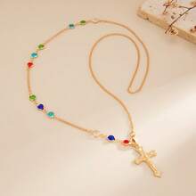 1pc Women's Minimalist Faux Pearl Long Fashion Back Chain Sexy Necklace/Back Ornament, Versatile For Evening Gowns, Party Dresses, Suitable For Weddings, Balls, Vacations - Gold-colored Cross Back Chain - View 6