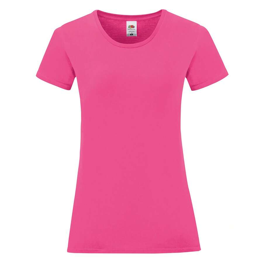 Fruit of the Loom Womens/Ladies Iconic T-Shirt (Fuchsia Pink) - 100% Ringspun Cotton - 145gsm - (PC3400) - Pink - View 1