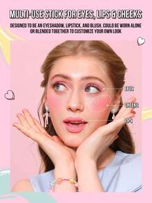 Misslyn 1pc You Glow Girl! Multi Stick,Cream Multi-Use Makeup Stick,Rich Pigmented Ultra Blendable Formula,Lightweight Seamless Finish Face & Cheek Color For Daily Wear,Party & Y2K Looks,Birthday Valentine's & New Year Gift - #11 - View 5