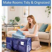 Reinforced Handle Extra Large Moving Bag, Durable Storage Bag, Suitable For Dorm Essentials, Equipped With Thickened Zipper, Suitable For College Supplies Moving Box - Multicolor - View 6
