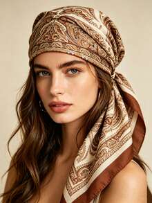 1 chiếc khăn quàng cổ nữ in đơn giản, khăn vuông 70cm, khăn bandana thời trang mới cho phụ nữ, dây buộc eo đa năng, phụ kiện tóc khăn lụa phù thủy - Nhiều màu - Xem 1