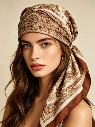 1 chiếc khăn quàng cổ nữ in đơn giản, khăn vuông 70cm, khăn bandana thời trang mới cho phụ nữ, dây buộc eo đa năng, phụ kiện tóc khăn lụa phù thủy