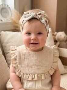 6pcs/Set Baby Girls' Princess Style Fresh Color Cute Ruffle Cotton Bibs, Soft & Skin-Friendly, Baby Hair Accessories, Suitable For Daily Wear - Multicolor - View 7