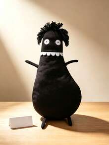 1pc 40cm/15.75in Small Head Monster Dark Humor Plush Doll, Black Weird Style Plush Doll, Humorous Ugly Cute Stuffed Doll, Gothic Horror Pillow, Unique Room Decor Friend Gift - Black - View 5