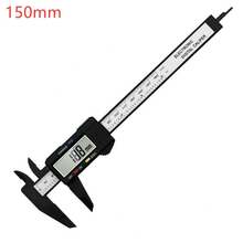 Digital Carbon Fiber Caliper, Vernier Measuring Tool, 150mm High Precision Digital Ruler For Length Measurement - 100mm Digital Black - View 9