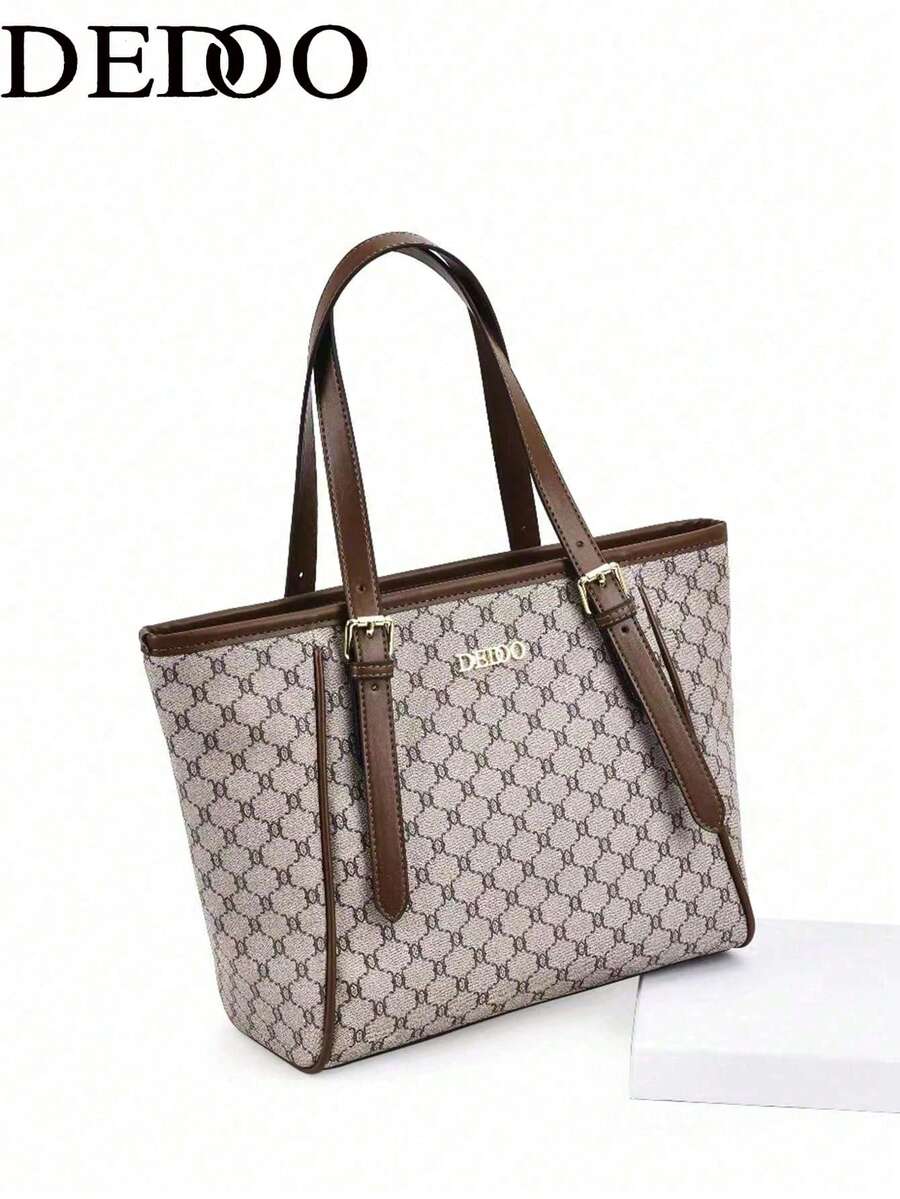 Dedoo Bolso cruzado de mujer de alta gama, de gran capacidad, con patrón de comodín multicolor y letras grandes - Multicolor - Ver 1