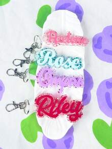 Personalized Custom Name Glowing Cute Acrylic Keychain, Graduation Season Back To School Gift - Custom Made - View 2