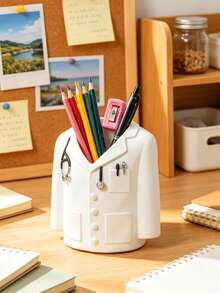 Doctor Coat Pen Holder, Cute Medical Theme Desktop Storage Box, Unique Pen And Stationery Organizer, Ideal Gift For Doctors And Medical Students, Charming Decor For Office, Clinic And Study Space, Back To School Season - B - View 5