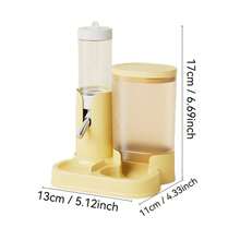 1pc Hamster All-In-One Food And Water Dispenser, Transparent Design For Easy Monitoring Of Food And Water Levels, Easy To Assemble, Washable, With Steel Ball Roller Outlet - View 2