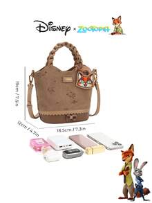 Disney 迪士尼動物方舟系列精緻復古PU女款迷你棕色單肩包 - 棕色 - 查看 9