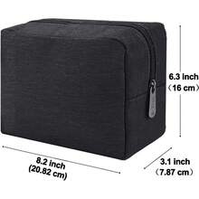 DCVU-Bolsa pequeña de lona con cierre de, estuche de viaje para maquillaje, bolsa de cosméticos, accesorios electrónicos portátiles, organizar, pequeña bolsa para bolso ( 15cm x 10cm x 5cm)-CDBY - Negro 10 piezas - Ver 4