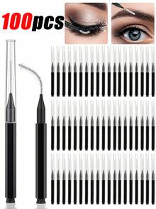 100/80/50/5pcs Disposable Mini Eyebrow Brushes With Caps, Spiral Spoolie Brushes, Multi-Functional Brushes For Eyebrows And Eyelashes, Suitable For Eyebrow Filling, Eyelash Enhancement And Coloring, Grooming And Extending Eyebrows And Eyelashes, Eye Tools, Beauty Tools, Travel Beauty Essentials - Multicolor - View 9