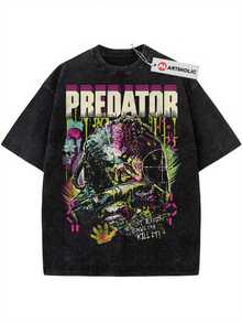 Camiseta retro de peso pesado para hombre con estampado de guepardo~Dis~Abrir nueva pestaña - Negro - Ver 1
