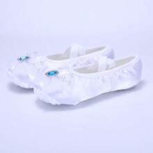 Zapatos de baile de suela blanda para niños, zapatos de ballet/yoga para actuaciones - Blanco - Ver 2