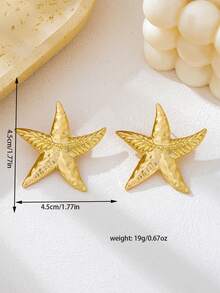 1 Pair Fashionable Versatile Vintage Starfish Elegant Stud Earrings - Golden - View 4