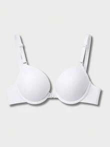 Sutiã Meia Taça Nadador Feminino Ajuste Perfeito Com Aro Confortável Moda Lingerie Casual Básico - Branco - Visão 4