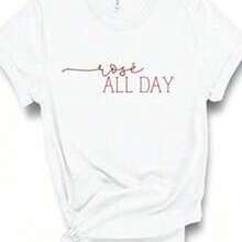 All Day, Rose All Dahirt, Rose All Day, , Wine S1Hirt, Rose S1Hirt, Rose T-S1Hirt, Gift For Wine Lover, Wine Lover, Brunch S1Hirt - Blanco - Ver 1