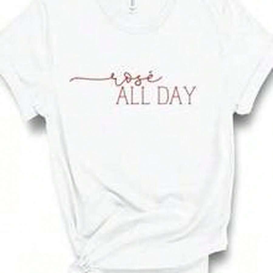 All Day, Rose All Dahirt, Rose All Day, , Wine S1Hirt, Rose S1Hirt, Rose T-S1Hirt, Gift For Wine Lover, Wine Lover, Brunch S1Hirt - Blanco - Ver 1