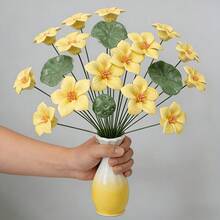 8件亮釉黃色紋理蓮花陶瓷花,手工匠人打造,橘色花心,溫暖療癒活力花卉裝飾,室內外擺飾,理想的節日與情人節禮物 - 彩色 - 查看 2