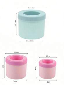 1pc Silicone Ice Cube Tray With Lid, Cylinder Shaped Ice Mold, Easy Release Squeeze Ice Cup, Stackable Ice Cube Trays, Silicone Material, Quick Freeze, Beverage Cooler, Home Bar Tool, Suitable For Christmas, Holiday Party, Summer Drinks, Adults, Multi-Functional Ice Maker - Multicolor - View 4