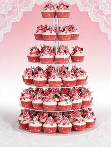 Round Acrylic Cake Display Stand, Multi-Tier Dessert Food Rack, Suitable For Wedding, Birthday Party Cake Stand, Cake Decoration, Cupcake Stand, Cake Decor, Cake Riser, Wedding Decor, Wedding Party Supplies, Wedding Decorations, Wedding Accessories, Wedding Cake Stand, Back To School - Clear - View 12