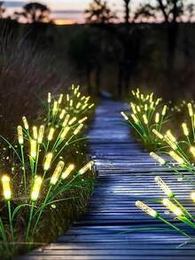 1/2/4pcs LED Solar Powered Reed Garden Lights, Outdoor Stake Lights, Lawn Landscape Lighting Decorative Lights, Suitable For Pond, Patio, Yard, Pathway - One Size Fits All - View 6