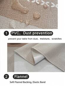 PVC Composite Flannel Imitation Cloth Printed Tablecloth, Waterproof And Oil-Proof - Brown - View 8