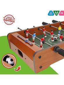 Indoor Wooden Mini Foosball Table, Tabletop Foosball Game, Interactive Toy For Children And Parents, Soccer Machine - 亮橙色 - 查看 6