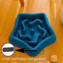 Pet Slow Feeder Bowl, Anti-Slip Pet Slow Feeder Bowl, Suitable For Small And Medium Cats And Dogs Healthy Eating, Helps Dogs Develop Slow Eating Habits, Vibrant Colors, Large Slow Feeder Bowl - Multicolor - View 9