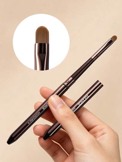 MAANGE 1pc Lip Brush With Cap, Portable Professional Makeup Brush, Cosmetic Tool, Gift For Women & Girls, Travel Makeup Brush Set