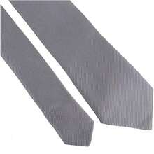 Set Of 5 Light Gray Formal Ties For Groomsmen, Weddings, Events, And Conferences - Silver Gray - View 5