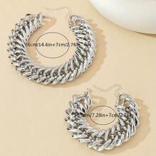 1 chiếc vòng cổ xích sắt phong cách Punk cổ điển, vòng cổ choker hình học mắt xích cá nhân hóa phong cách Hip Hop, quà tặng tiệc tùng cho phụ nữ - Bộ đồ vàng - Xem 12