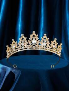 1pc Fashionable & Elegant Alloy Crown Headpiece, Suitable For Women's Wedding, Party, Elegant Princess Headdress, European, Summer - Lilac Purple - View 10