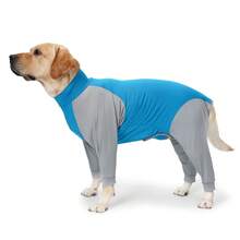 Large Dog Summer Clothes Thin Golden Retriever Samoyed Medium Large Dog Pet Puppy Summer Vest Dog Sun Protection Clothing - Blue - View 10