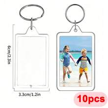 5/10/20/30/40/50/100PCs Acrylic Photo Frame Keychain Clear Picture Insert Blank Keyrings For Double-Sided Photos Holder DIY Party Guest Gifts - Multicolor - View 17