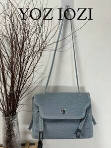 Fashionable Minimalist Versatile Shoulder Bag, Large Capacity Commuter Crossbody Bag For Women - Blue - View 1