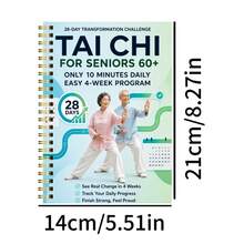 Manual de práctica de Tai Chi para personas mayores y principiantes - Encuadernación espiral, incluye ejercicios diarios progresivos, rutinas de movimiento suave adecuadas para acondicionamiento físico, entrenamiento y práctica, guía paso a paso de Tai Chi - A - Ver 2