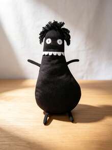 1pc 40cm/15.75in Small Head Monster Dark Humor Plush Doll, Black Weird Style Plush Doll, Humorous Ugly Cute Stuffed Doll, Gothic Horror Pillow, Unique Room Decor Friend Gift - Black - View 8