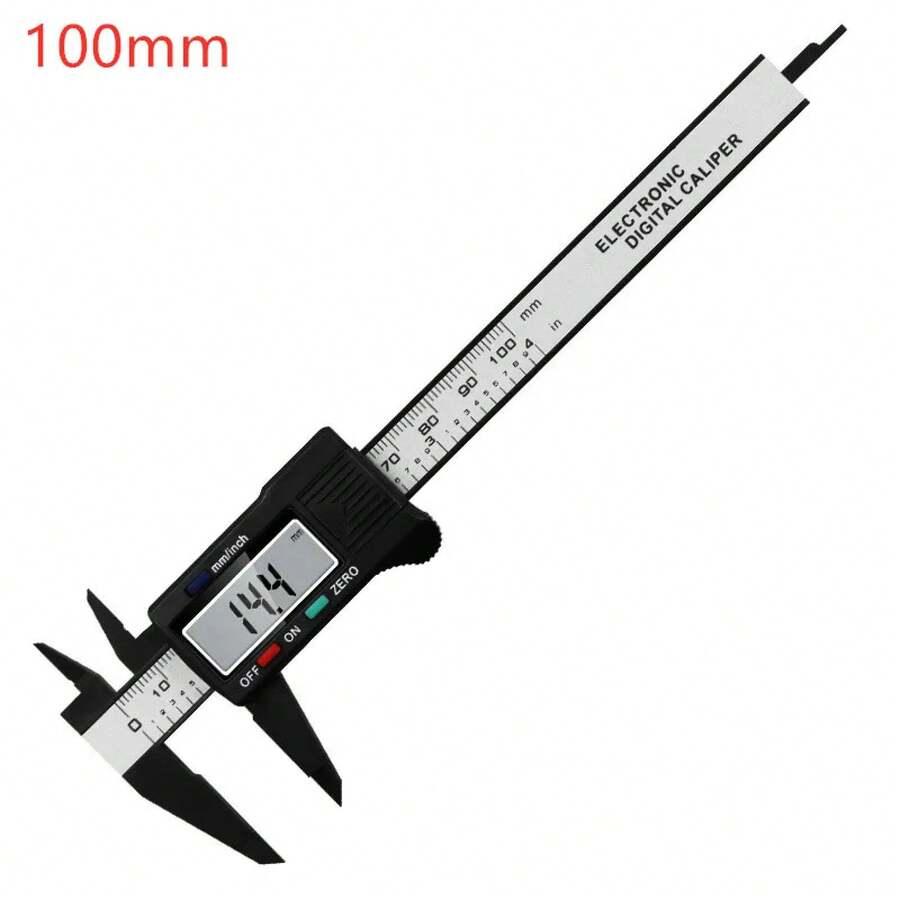 Digital Carbon Fiber Caliper, Vernier Measuring Tool, 150mm High Precision Digital Ruler For Length Measurement - 100mm Digital Black - View 1