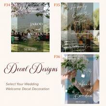 可客製化婚禮鏡面貼紙 - 個性化日期與姓名，優雅白色婚禮貼紙，適用於新娘派對、生日、喬遷之喜 - 高品質紙材，婚禮裝飾，鏡面形狀設計，高品質印刷適用於情人節、婚禮活動和派對用品 - 彩色 - 查看 5