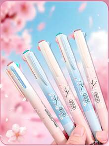 2支/4支裝 高美感四色可伸縮原子筆組，0.5mm替芯，4色（黑、紅、藍、綠），多色學習筆、手帳筆，高美感快乾彩色筆，送給朋友、老師、學生的完美禮物，開學用品 - 4合一原子筆 - 查看 8