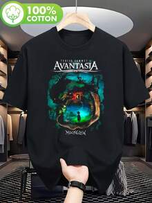MEJOR COMPRA: Camiseta Retro Avantasia Moonglow para Hombre y Mujer - Tela Suave y Transpirable, Ideal para Conciertos, Ropa Casual Urbana, Corte Ligeramente Holgado y Cómodo, Camiseta con E - Negro - Ver 6