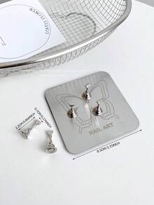 3D Stainless Steel Magnetic Rectangular Nail Art Practice Holder With Soft Pad, No Hole Limitation, Free Placement, Includes Magnetic Alloy Colored Pieces, Nail Art DIY Accessory, Photography Display Props - Multicolor - View 22