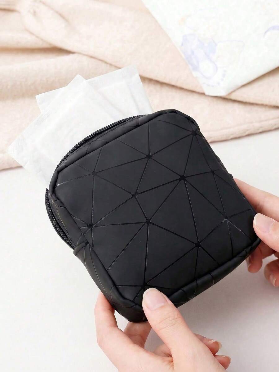 Portable Period Bag With Zipper Menstrual Pad Tampon Holder For Women Versatile Makeup Bag Room Decor Office Desk Dorm Room Bathroom Gym Cruise Camping Business Back To School Travel Essentials Accessories Gift For Mom Teachers Girlfriends